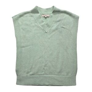 LOFT Sweater Vest Sage Green Knit Preppy Minimalist Women's S